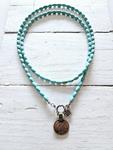 Gargantilla doble turquoise y moneda | NOM104 | Bohemian Barcelona, freespirit, lifestyle.