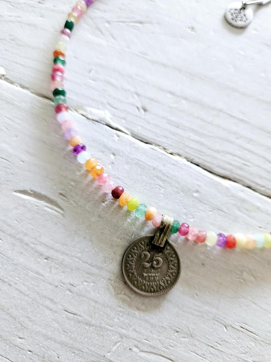 Gargantilla multicolor rose moneda | NOM104 | Bohemian Barcelona, freespirit, lifestyle.